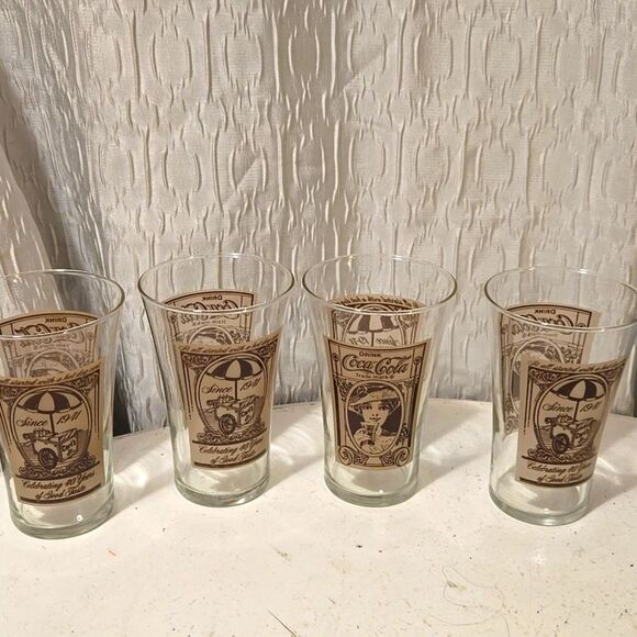 Coca Cola Glasses 16oz Victorian Lady Archives Coca Cola Company advertising GC - Picture 1 of 6